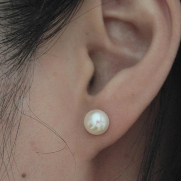 Real gold pearl earrings - Picture 1 of 3